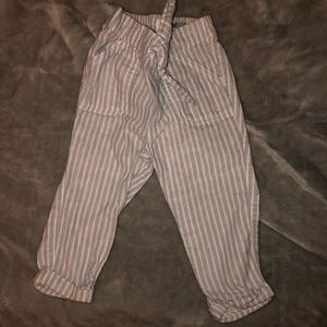 Grey and white striped pants